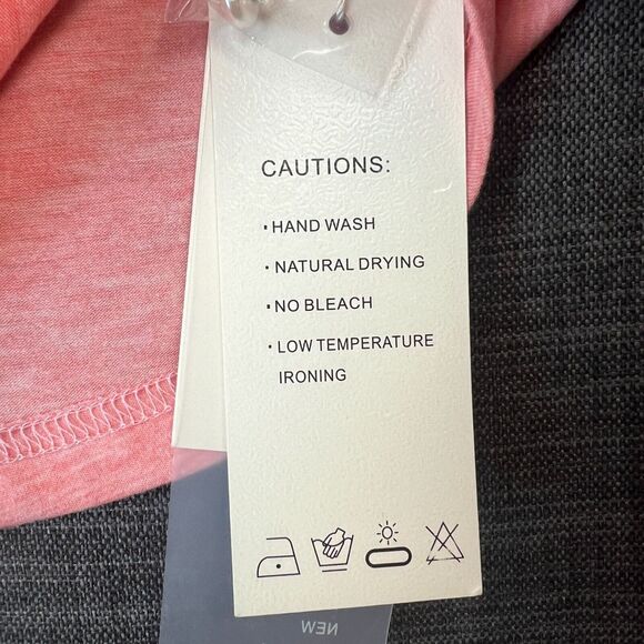 NWT LUYAA Pink Salmon Short Sleeve Blouse 5 Button Sz Small - Picture 6 of 8